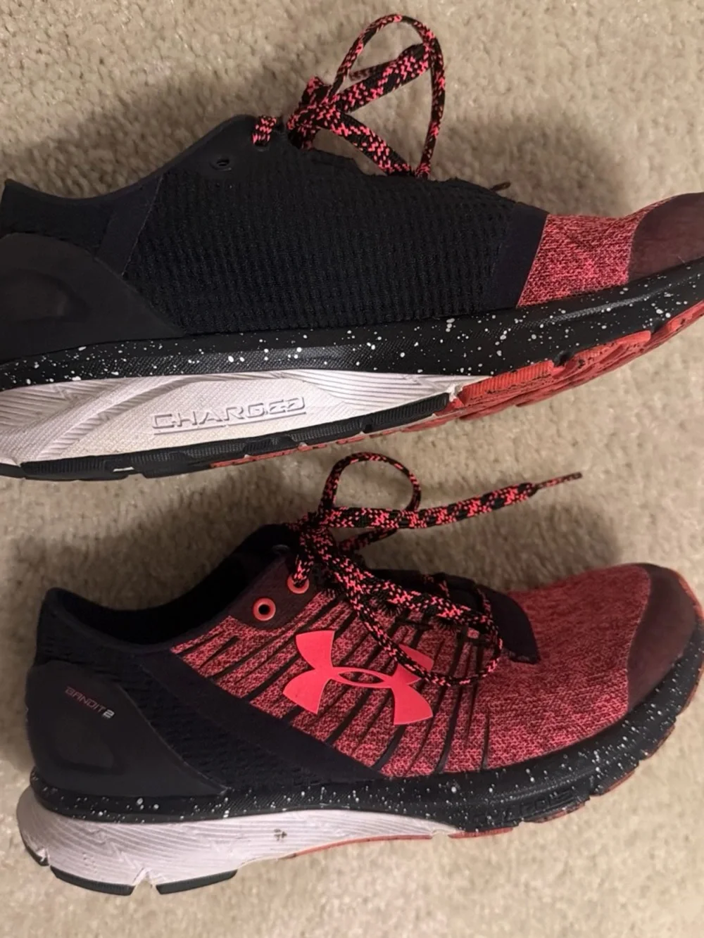 Under Armour Women's Red-Black Knit Training Shoes